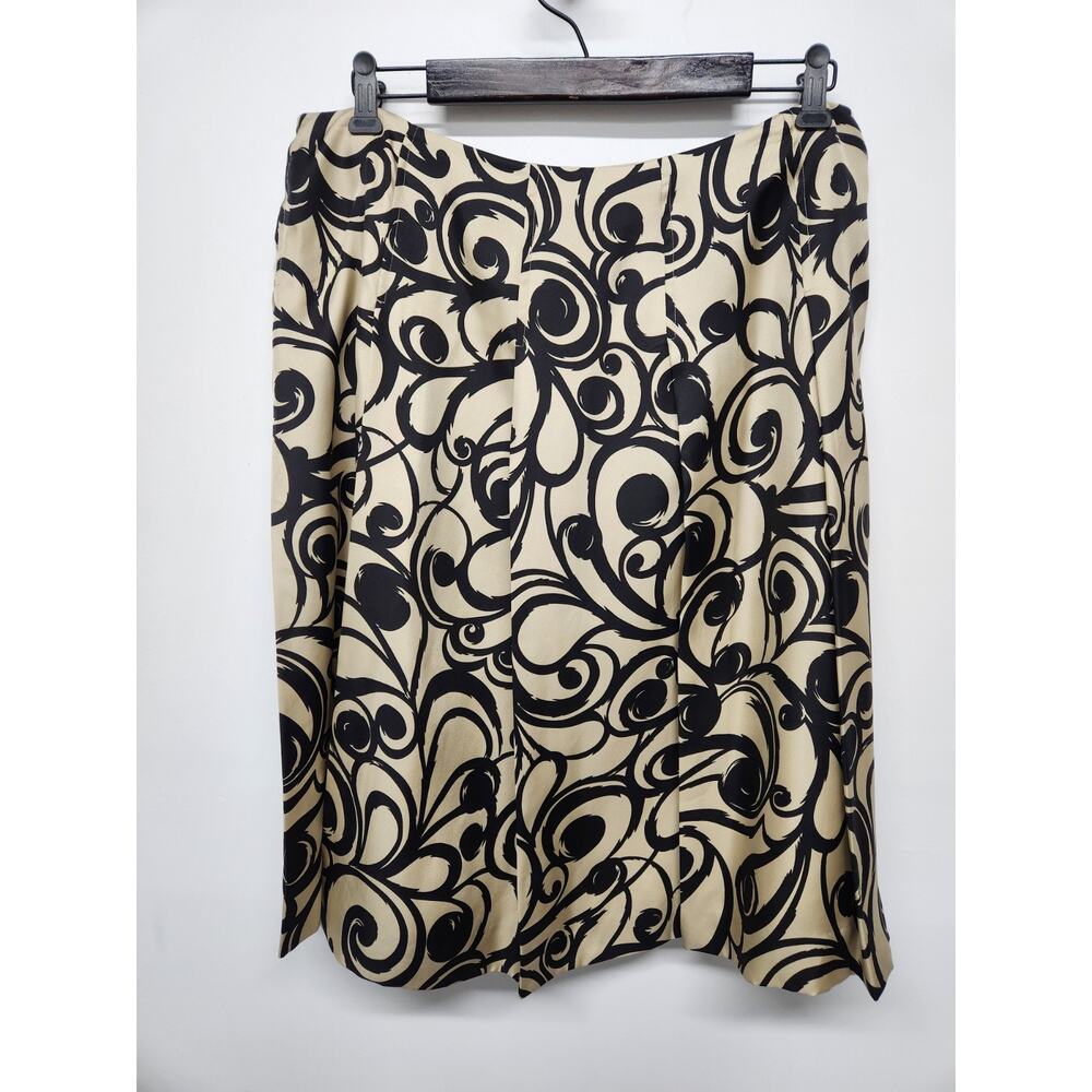 Vintage Talbots Women's A-Line Pleated Skirt, Size 16, In Champagne Gold & Black